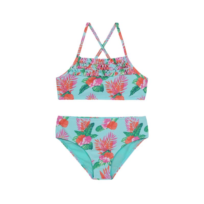 H2O WEAR - Niña Bikini H2OWear UV+30 Textura Estampada Celeste H2O WEAR