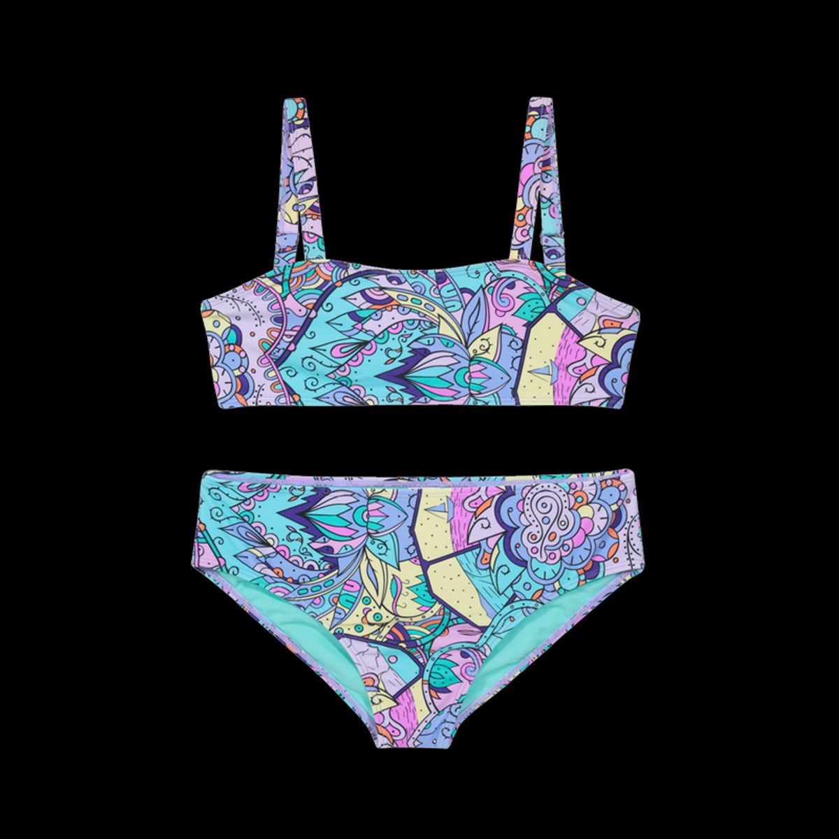H2O WEAR - Teens Niña Bikini UV+30 Recto Amarra Mandala Lila H2O WEAR