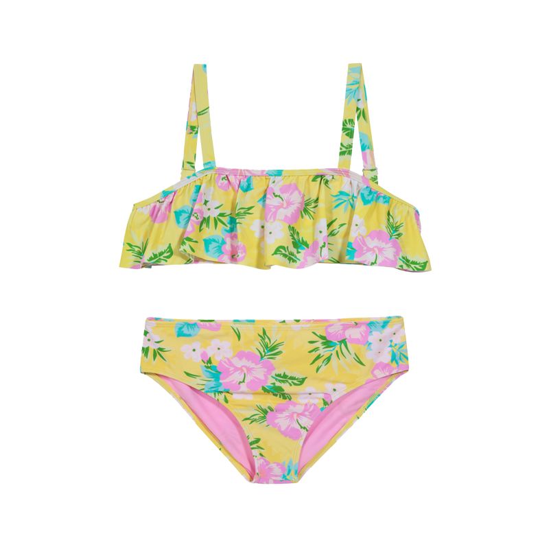 H2O WEAR - Teens Niña Bikini UV+30 Vuelos Recto Estampado Amarillo H2O WEAR