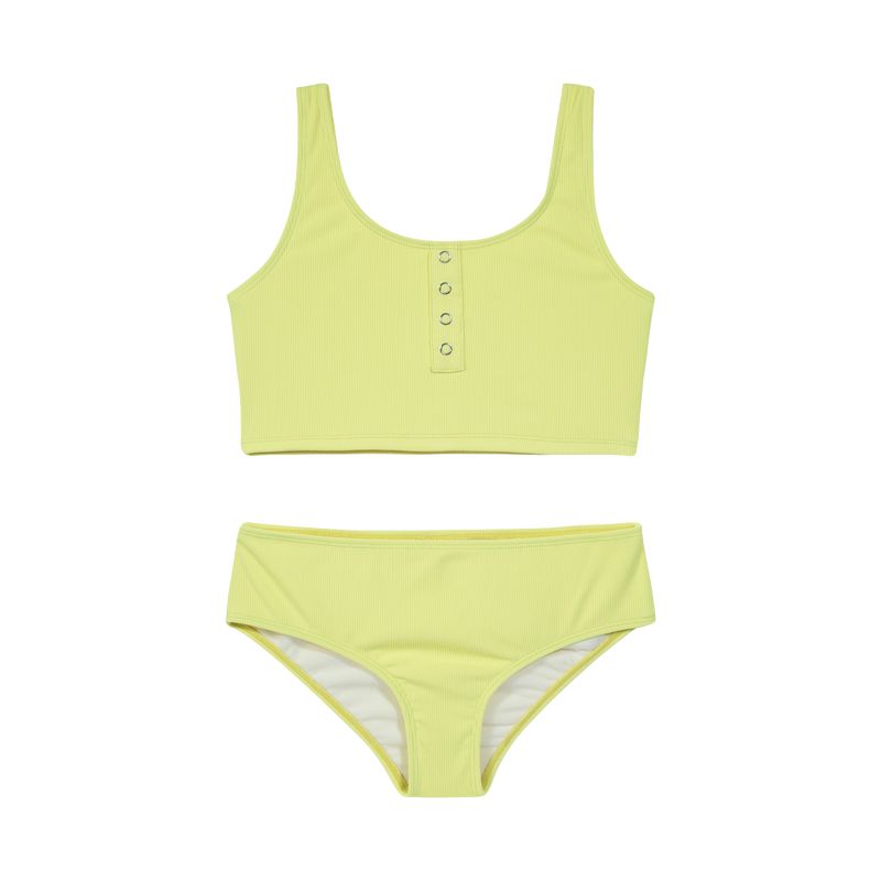 H2O WEAR - Teens Niña Tankini UV+30 Camiseta Rib Textura Amarillo H2O WEAR