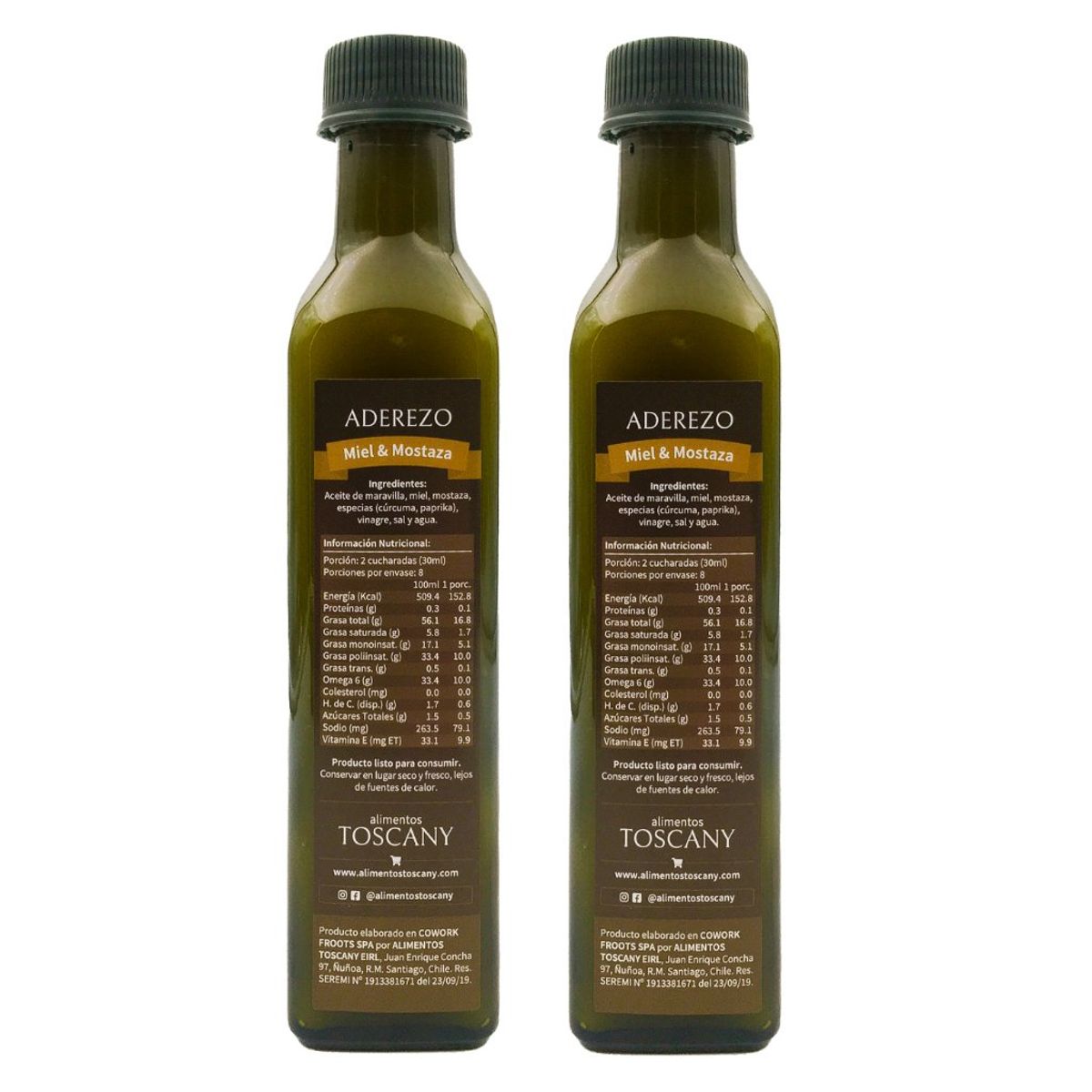 ALIMENTOS TOSCANY - Aderezos Pack Duo Toscany - Sabor de  Miel Mostaza x 2