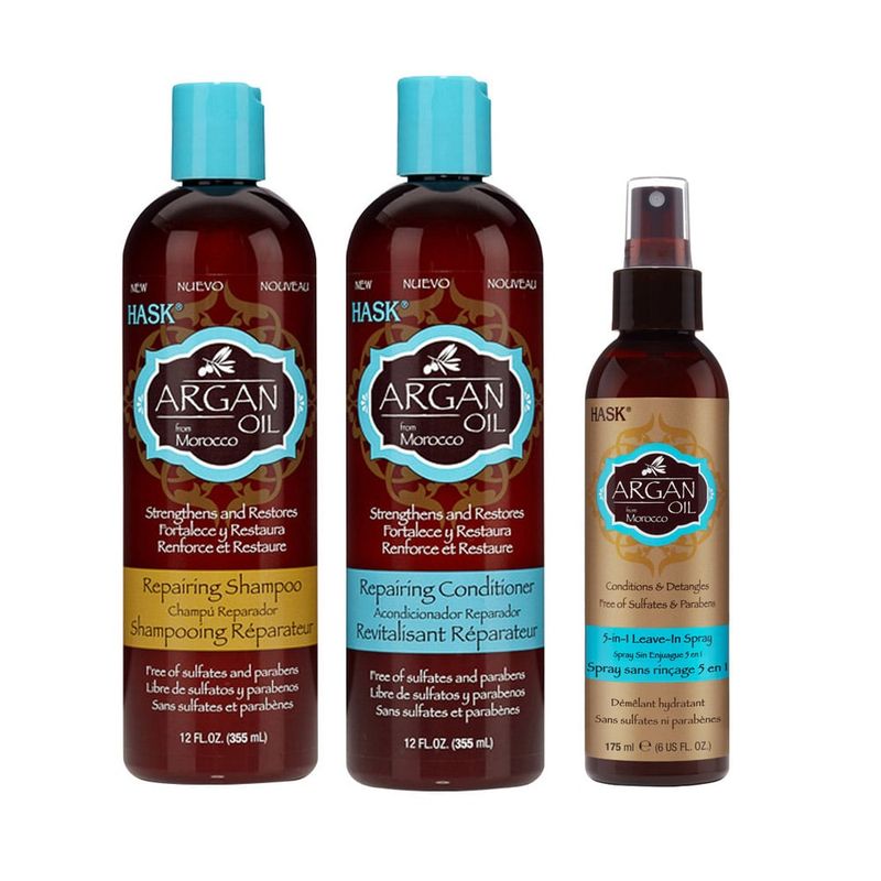 HASK - Shampoo Y Acondicionador + Protector Térmico 5 En 1 Hask