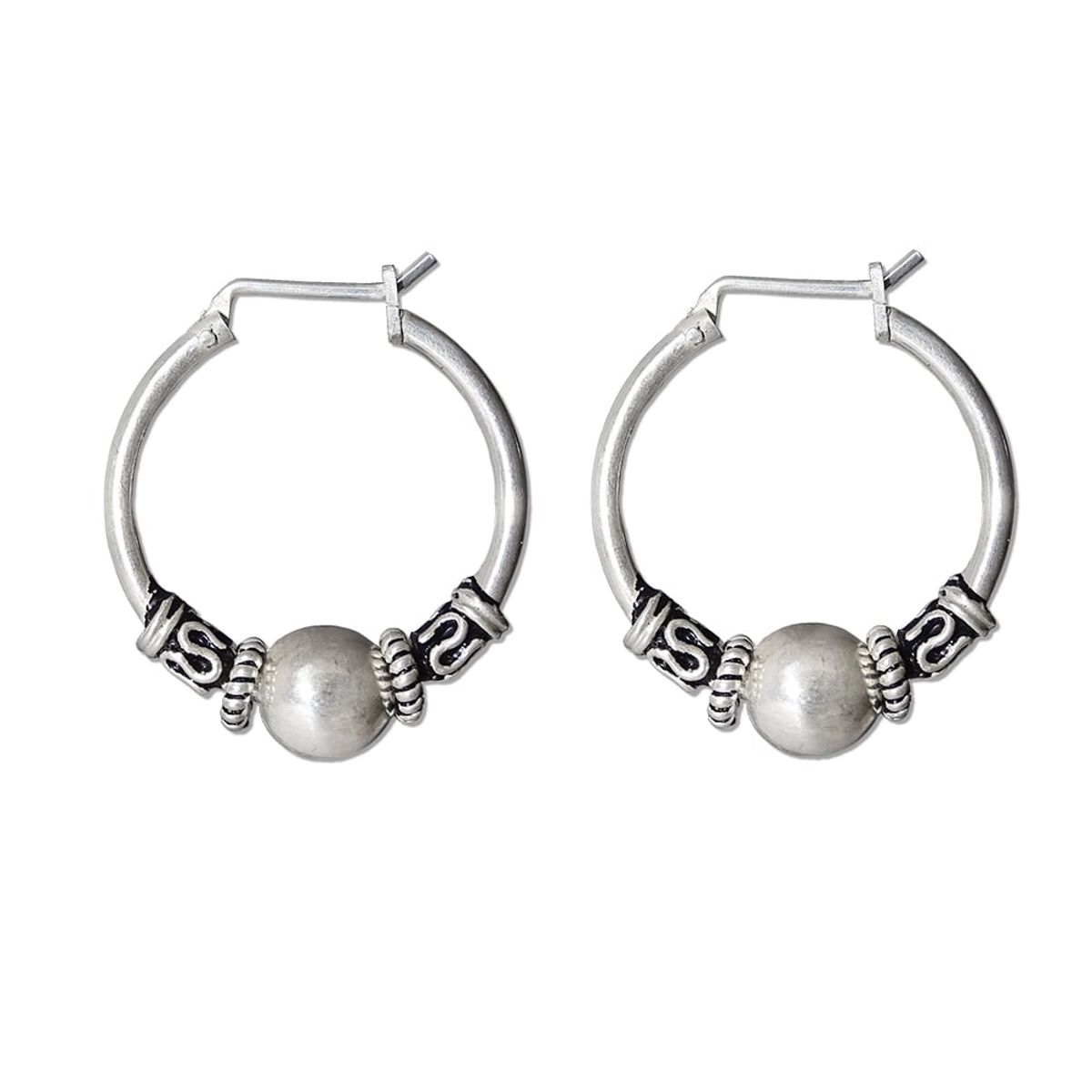 MABELITA - Aros Argollas De Plata Bali 16 mm
