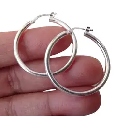 MABELITA - Aros De Plata 925 Argollas Gruesa 3cm