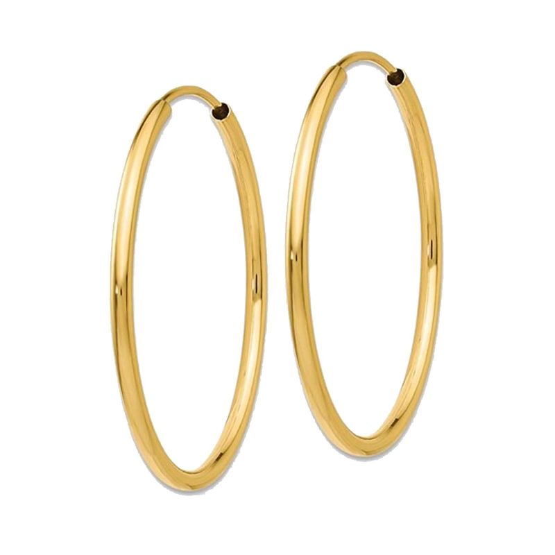 MABELITA - Aros Argollas Plata Bañadas En Oro 18K 40mm