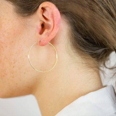 Imagen 2 del producto Aros Argollas Plata Bañadas En Oro 18K 40mm