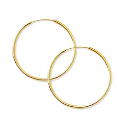 MABELITA - Aros Argollas Plata Bañadas En Oro 18K 50mm