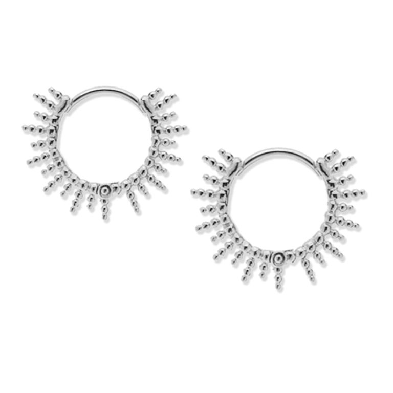 Aros De Plata Sol Plateado Plateado Mate TALLA UNICA