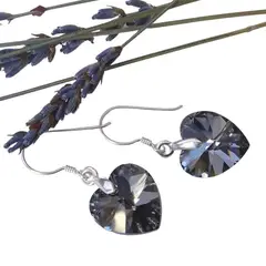 MABELITA - Aros Corazón Dark De Cristal
