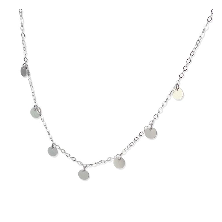 Collar De Plata 925 Mini Medallas Plateado TALLA UNICA