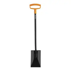 FISKARS - Pala Jardin Larga Punta Cuadrada Dura Excavar Hoyos