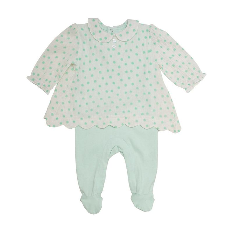 PILLIN - Osito Bebe Algodón Verano Niña Verde PILLIN
