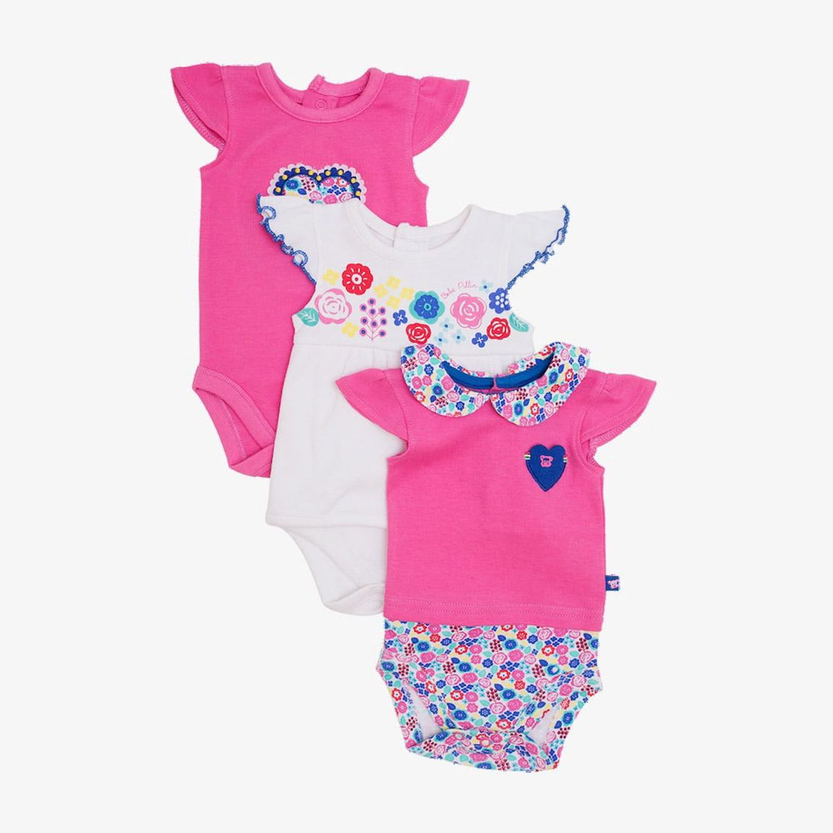 PILLIN - Pack Body 3 Pzas Flores Niña Multicolor Pillin PILLIN