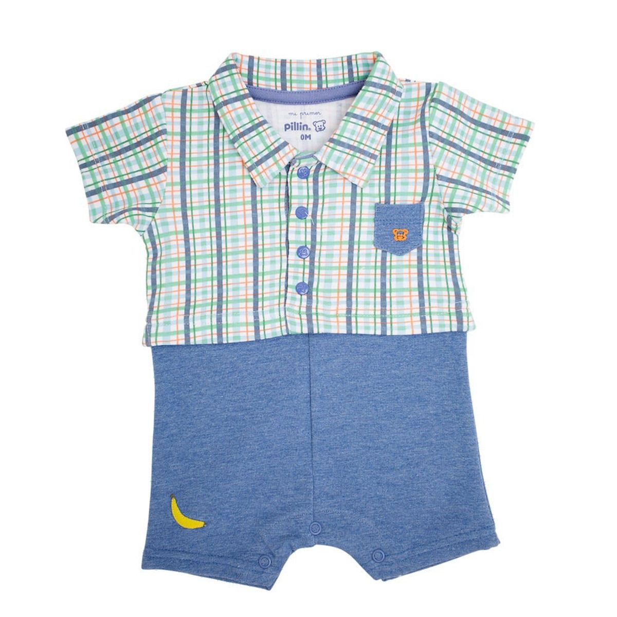PILLIN - Mameluco Bebe Algodón Verano Niño Multicolor PILLIN