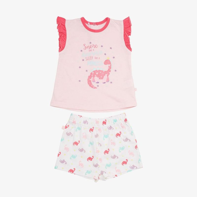 PILLIN - Pijama Corto Bebe Niña Rosado Pillin - Rosa
