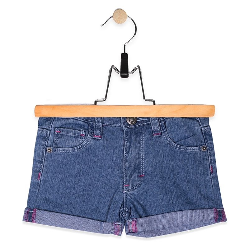 PILLIN - Short Mezclilla Bebe Algodón Verano Niña Azul PILLIN