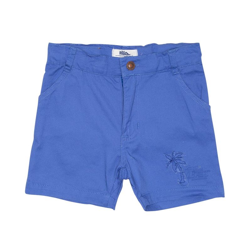 PILLIN - Bermuda Bebe Algodón Verano Niño Azul PILLIN