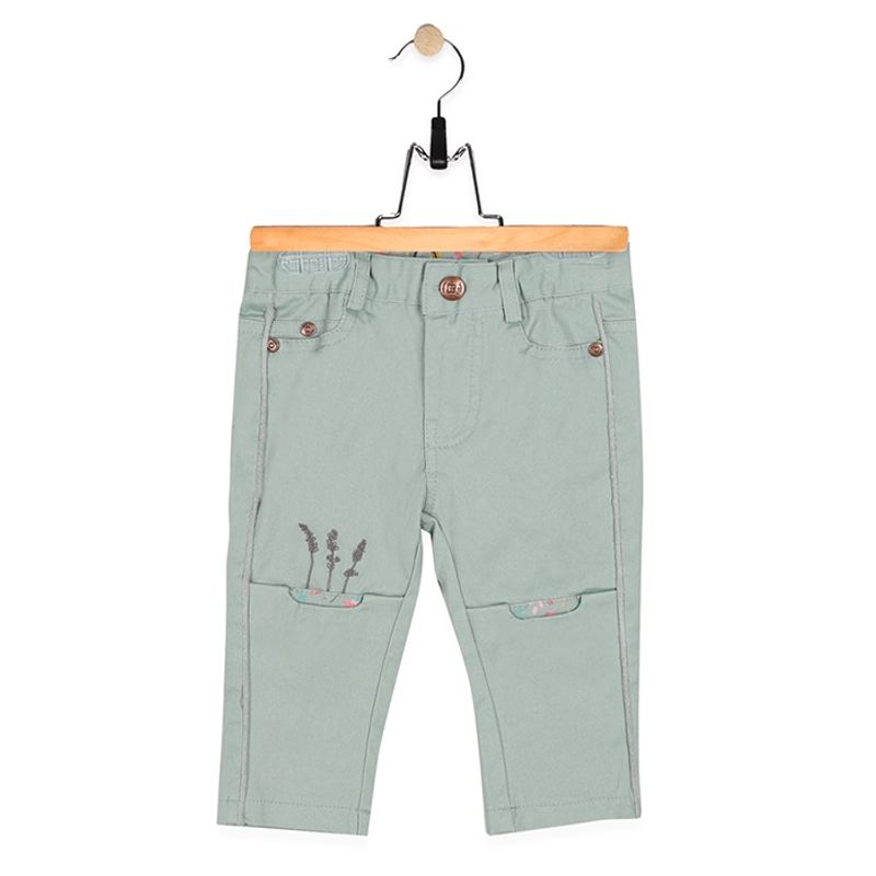 PILLIN - Pantalon Bebe Algodón Invierno Niña Verde PILLIN