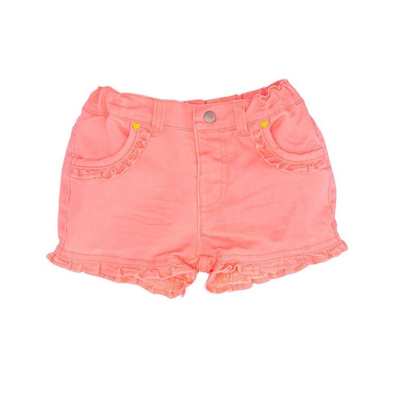 PILLIN - Short Bebe Algodón Verano Niña Naranja - Naranjo