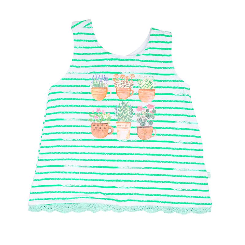 PILLIN - Polera S/Mangas Bebe Algodón Verano Niña Celeste PILLIN