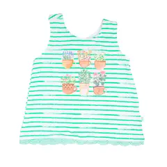 PILLIN - Polera S/Mangas Bebe Algodón Verano Niña Celeste