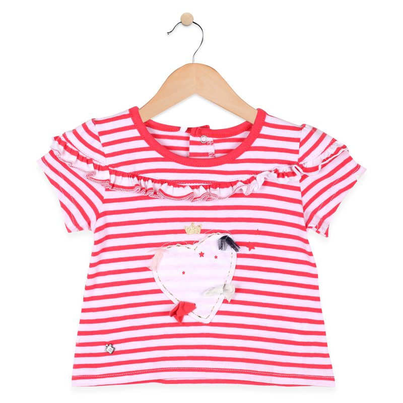 PILLIN - Polera Bebé Algodón Verano Niña Rojo PILLIN