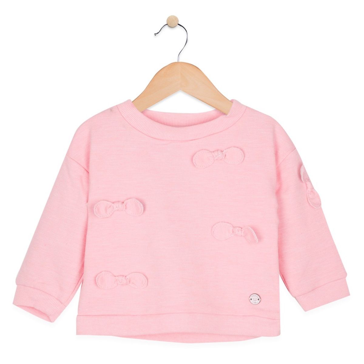 PILLIN - Poleron Bebe Algodón Verano Niña Rosado PILLIN