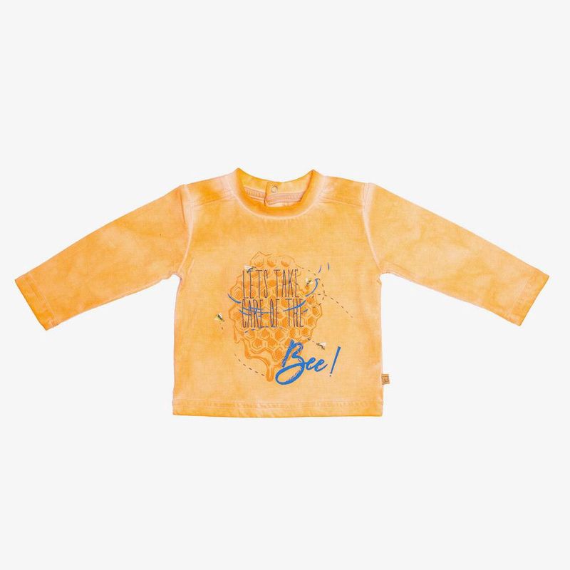 PILLIN - Polera Manga Larga Algodón Verano Niño Naranja PILLIN