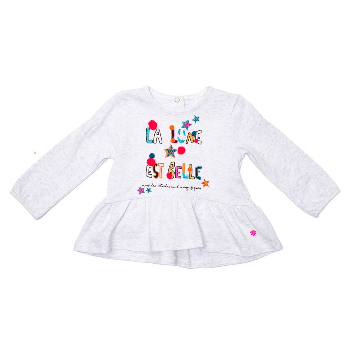 PILLIN - Polera M/L Bebe Algodón Invierno Niña Gris Claro PILLIN