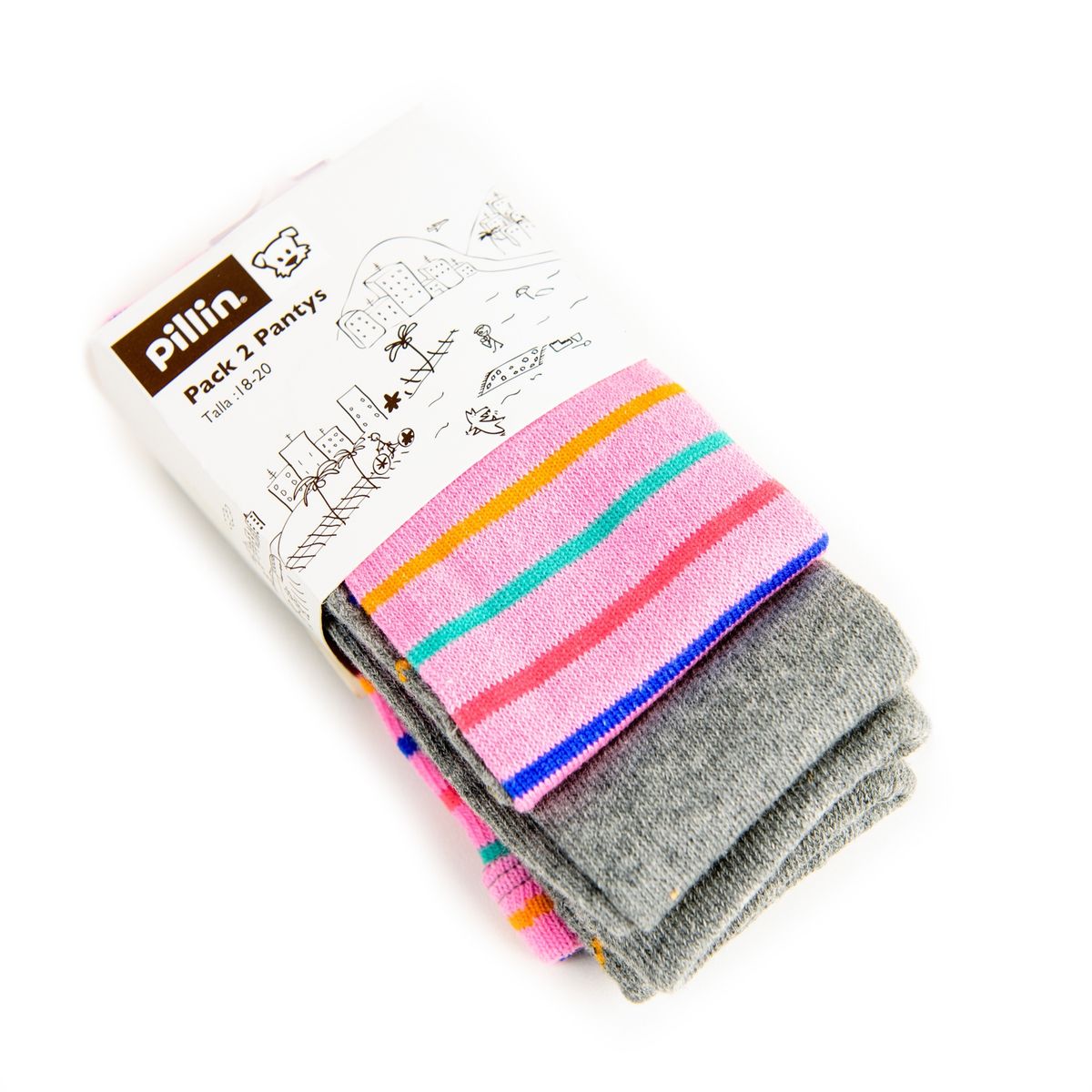 PILLIN - Panty Bebé Pack De 2 Algodón Invierno Niña Multicolor PILLIN