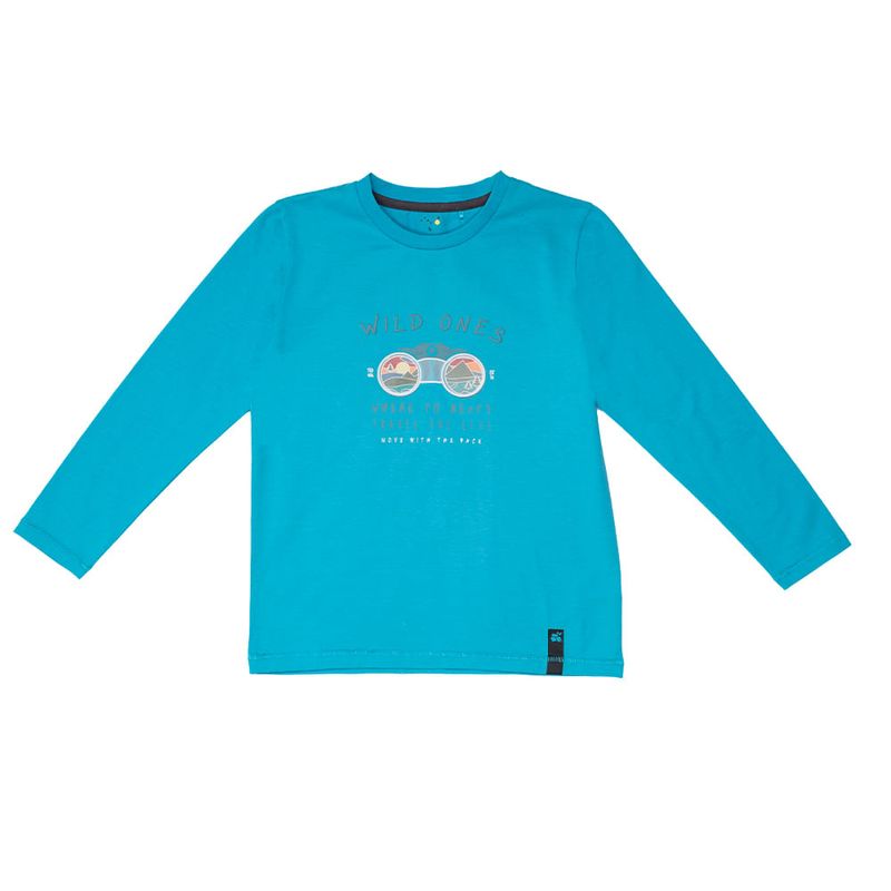 PILLIN - Polera Manga Larga Niño Azul Pillin PILLIN