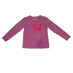 PILLIN - Polera M/L Glitter Algodón Invierno Niña Lila