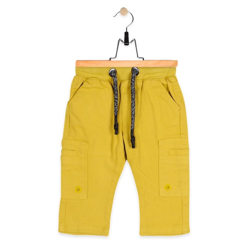 PILLIN - Pantalon Bebe Algodón Verano Niño Amarillo PILLIN