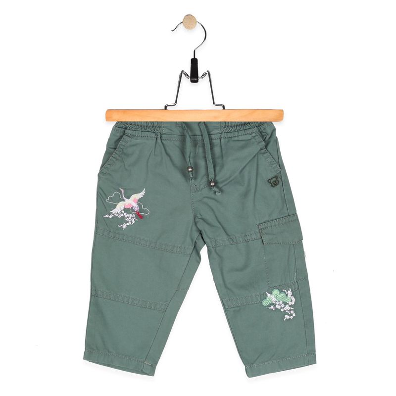 PILLIN - Pantalon Bebe Algodón Verano Niña Verde PILLIN