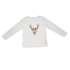 PILLIN - Polera M/L Estampada Niña Crudo