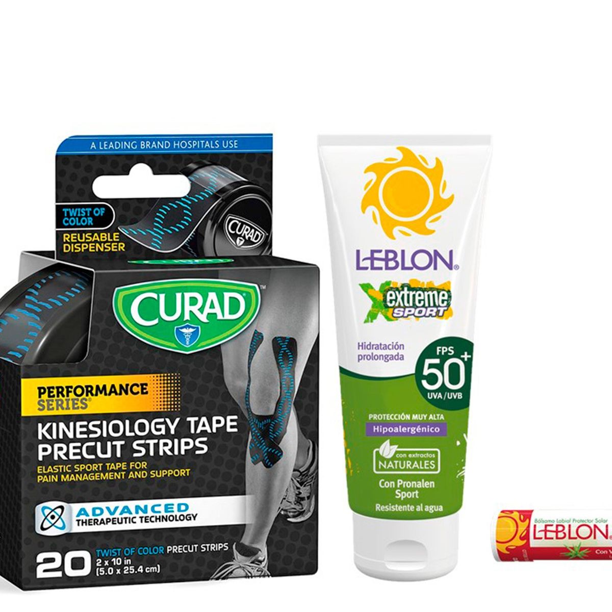 CURAD - Tape Deportivo Performance Series  Curad + Protector Solar + Balsamo