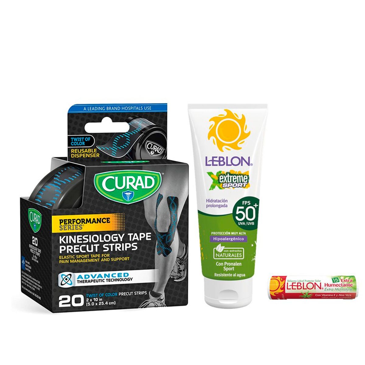 CURAD - Tape Deportivo Performance Series  Curad + Protector Solar + Balsamo