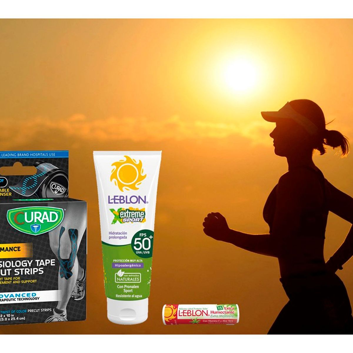 CURAD - Tape Deportivo Performance Series  Curad + Protector Solar + Balsamo