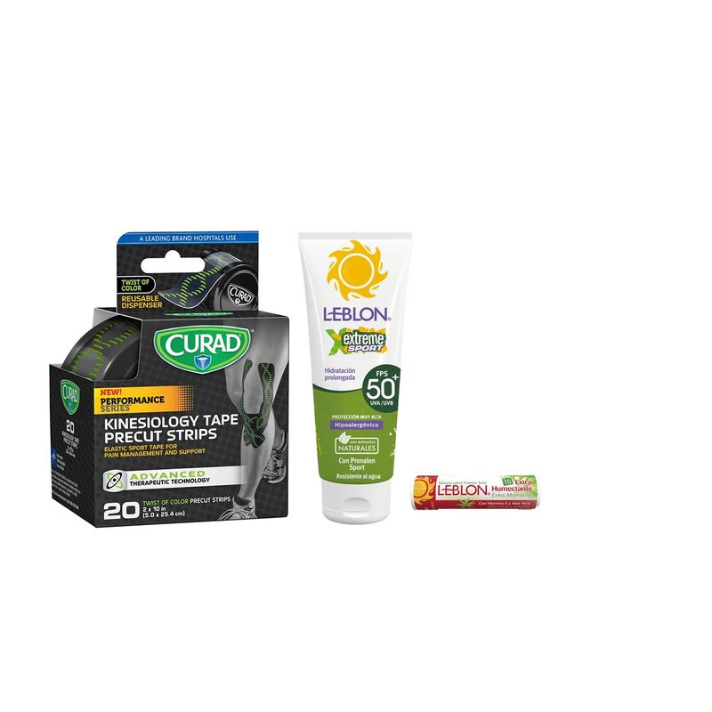CURAD - Tape Deportivo Performance Series  Curad + Protector Solar + Balsamo