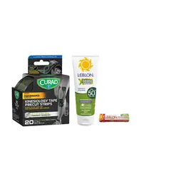 CURAD - Tape Deportivo Performance Series + Protector Solar + Balsamo
