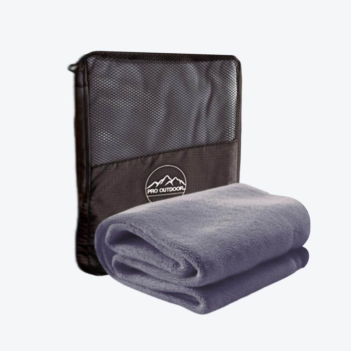 PRO OUTDOOR - Toalla XL Microfibra Terry Gris