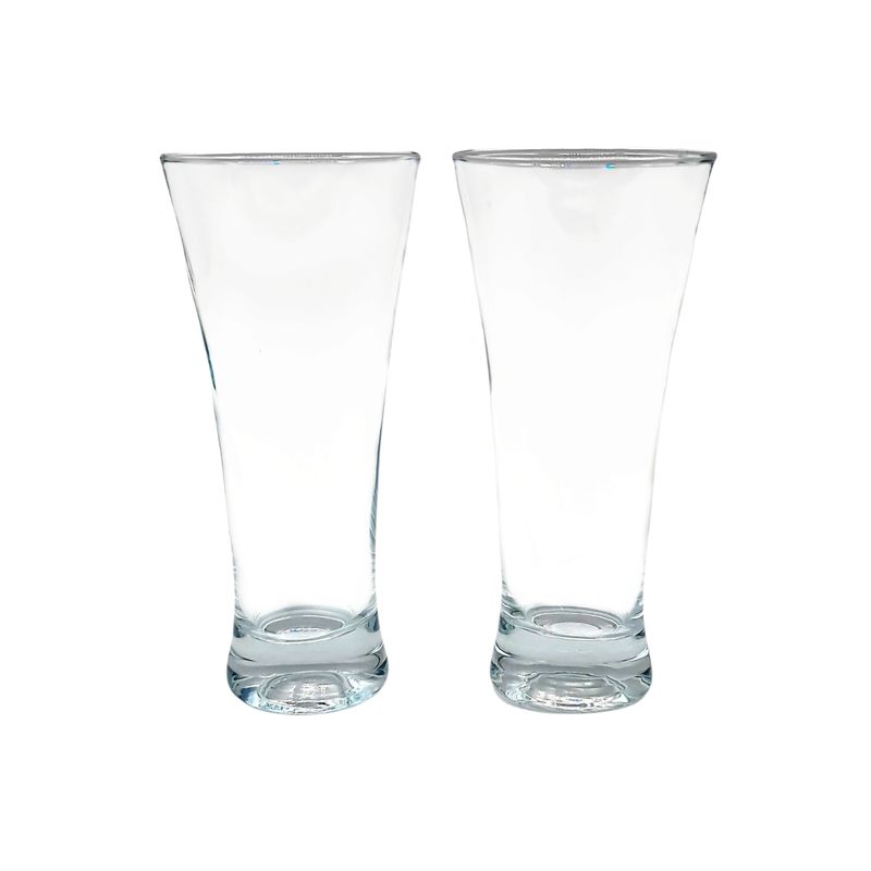 MOGA - Vasos cerveceros garza vidrio set 2 piezas 300ml 8x17cm