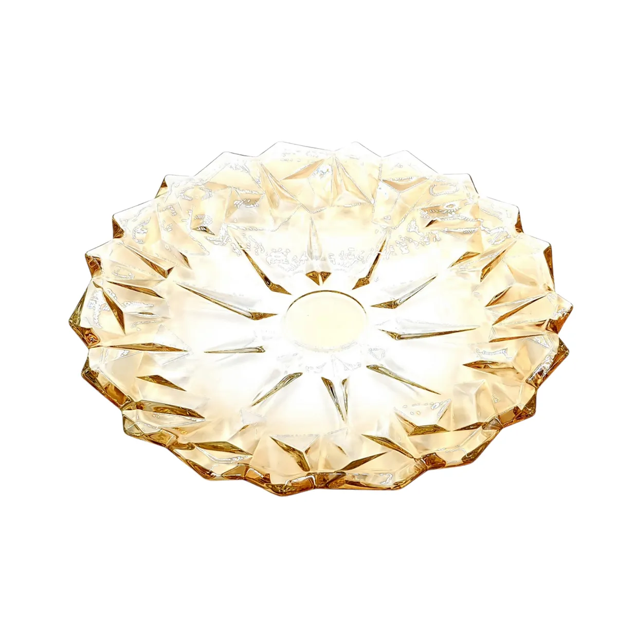 MOGA - Frutera Ensaladera Plato Vidrio Dorado 33x33x3cm