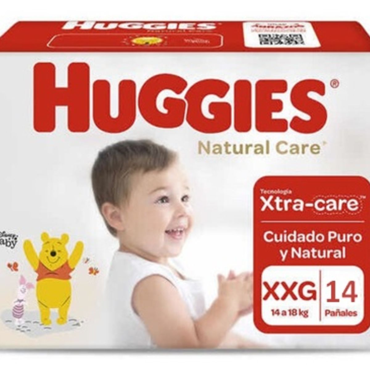 HUGGIES - Huggies Pañales Natural Care Xtra Care Xxg 14 unidades