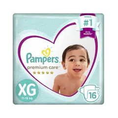 PAMPERS - Pañales Premium Care Talla XG 16 u