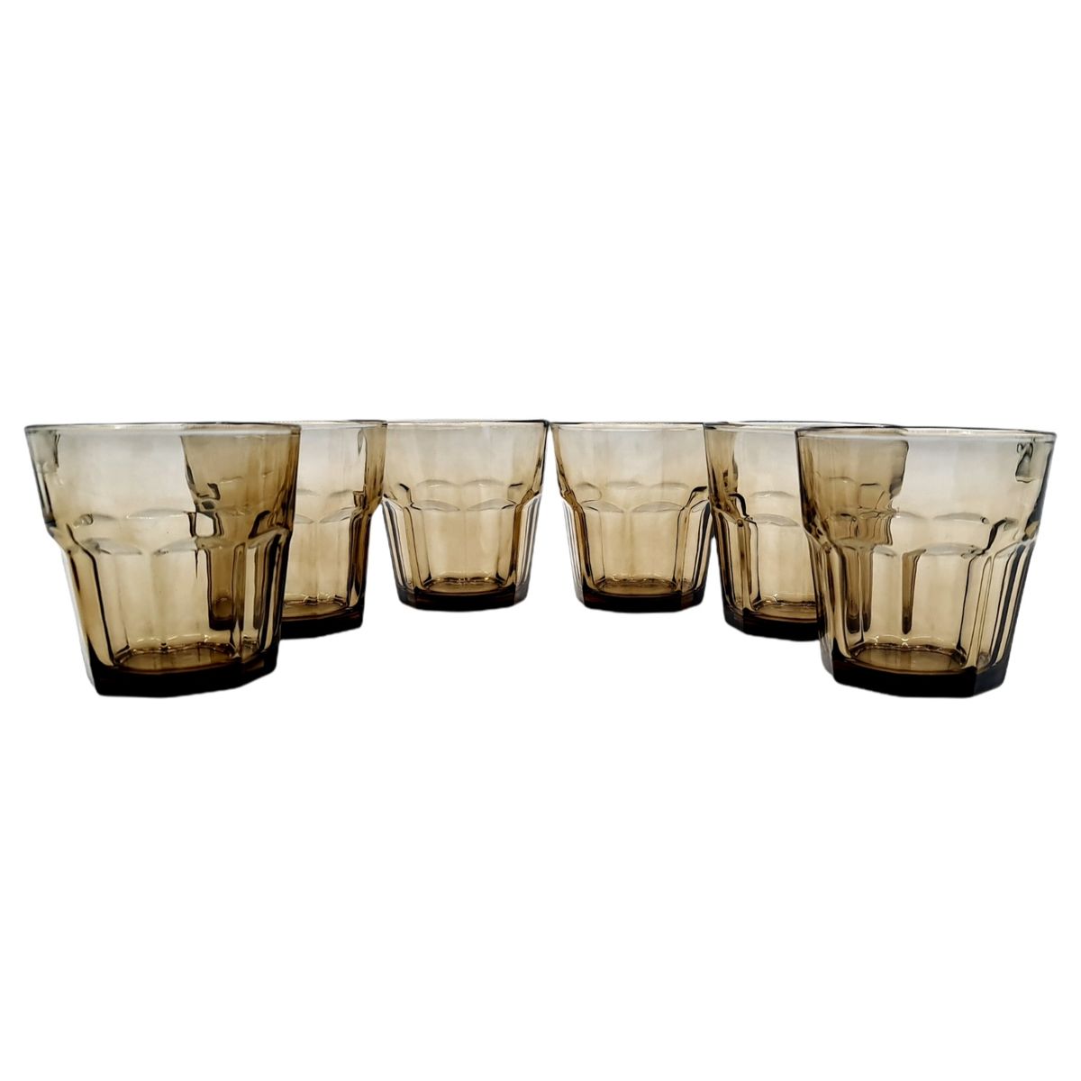 MOGA - Set Vasos Whisky 6 Pcs Vidrio 8x9cm Marron 200ml