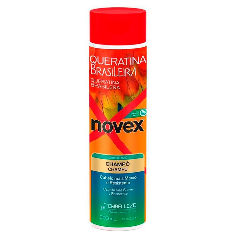 NOVEX - Champú Sin Sal Keratina Brasileña Reparador Hidratante Novex