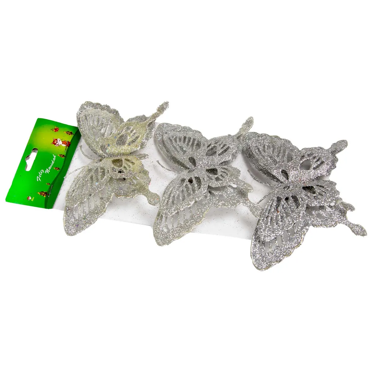 PROPLASTIC - MARIPOSAS COLGANTES 3 UNIDADES PLATEADO