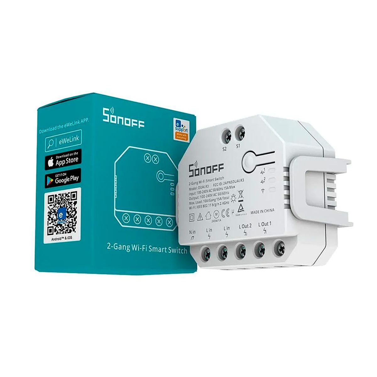 SONOFF - Interruptor Wifi Inteligente DIY DUALR3 Sonoff