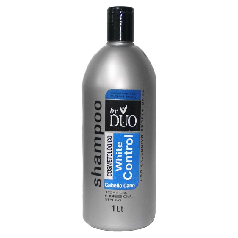 DUO - Shampoo Matizador Azul Dúo Litro Para Pelo Amarillos Y Canas.-